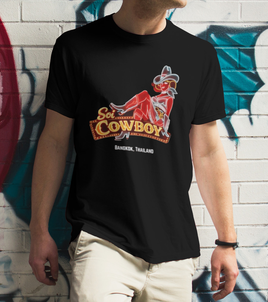 Soi Cowboy Bangkok Thailand Cowgirl Neon Sign T-Shirt