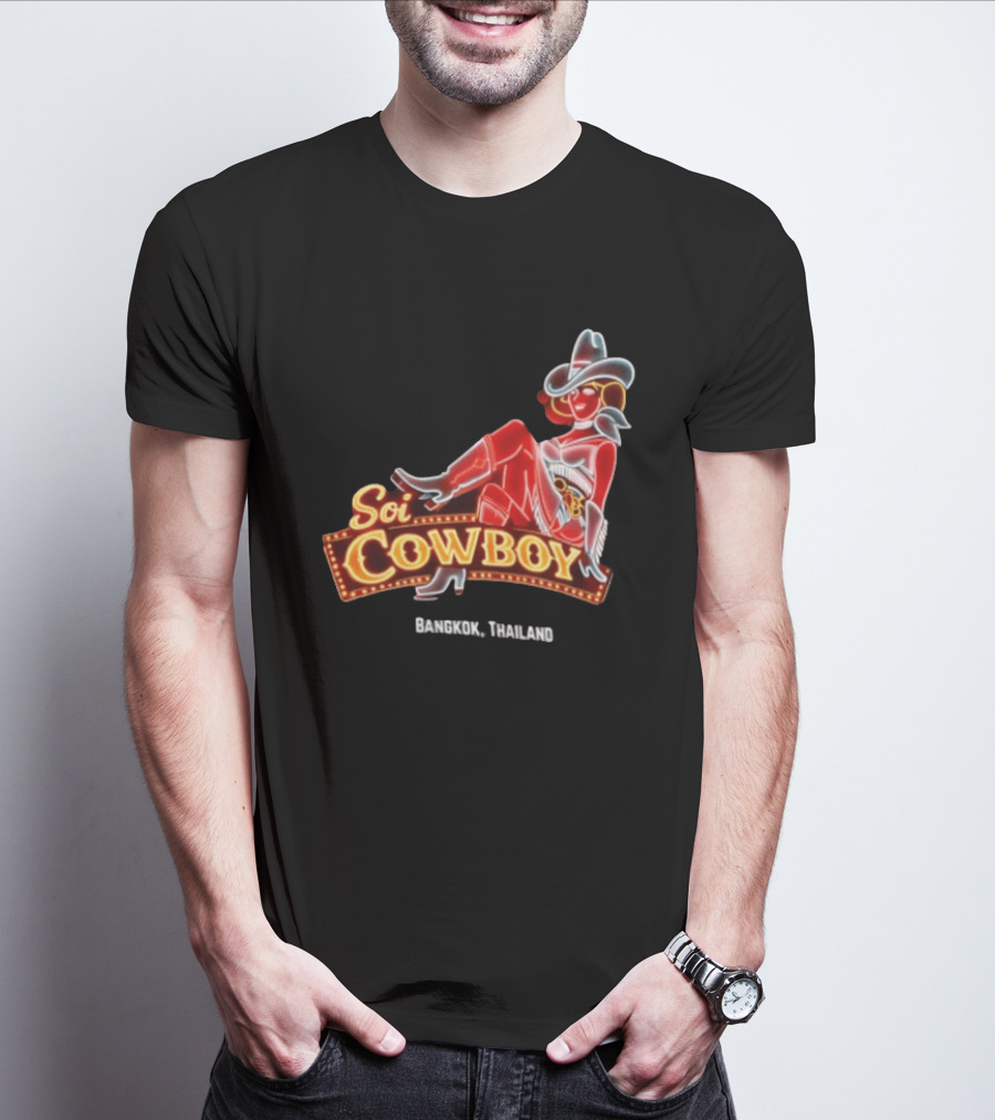 Soi Cowboy Bangkok Thailand Cowgirl Neon Sign T-Shirt