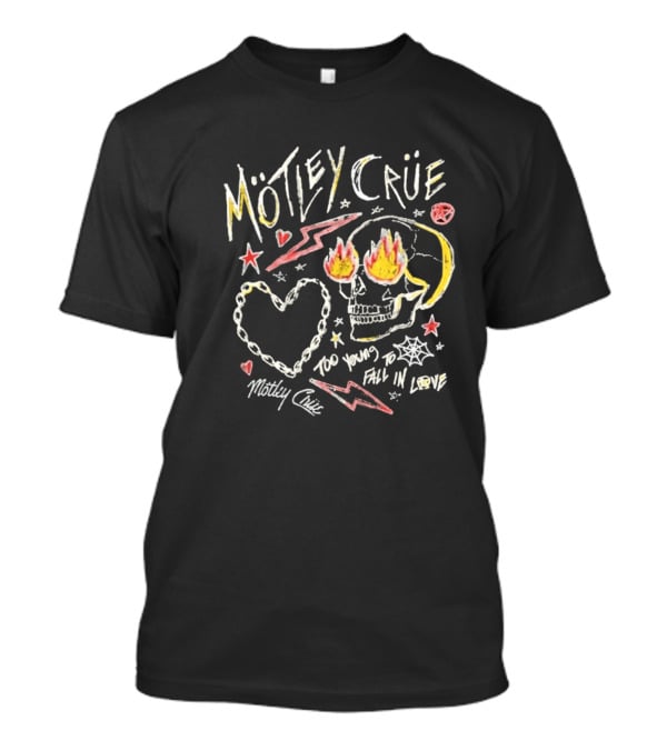 Mötley Crüe Skull Heart Lightning Too Young To Fall In Love Toddler 2026 T-Shirt