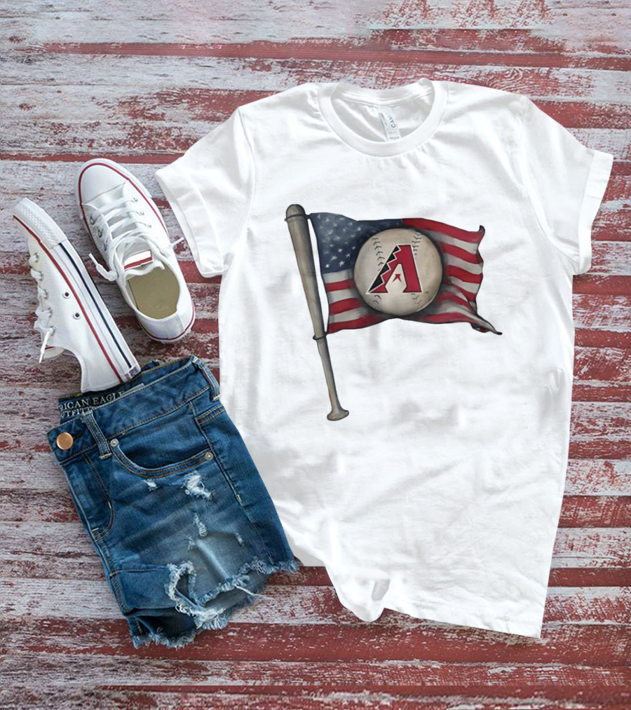 Arizona Diamondbacks American Flag Baseball Bat T-Shirt