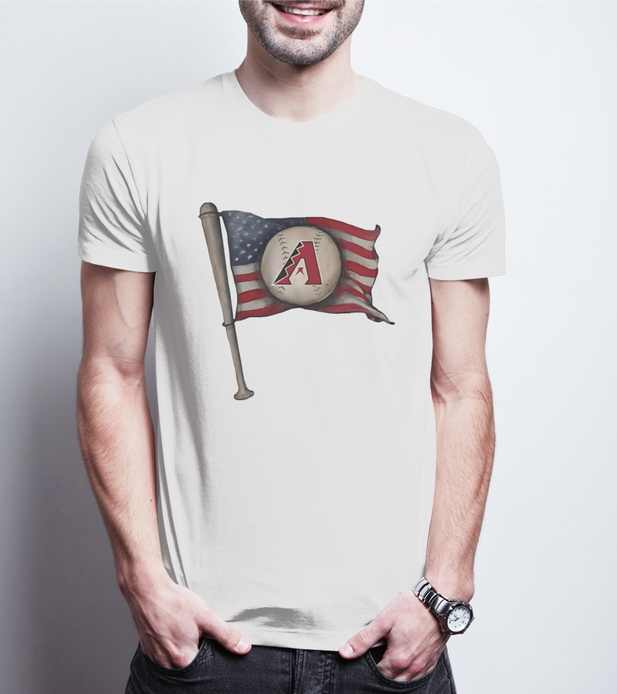 Arizona Diamondbacks American Flag Baseball Bat T-Shirt
