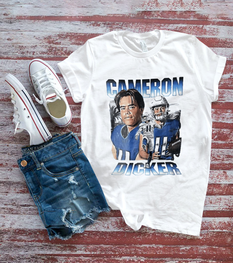 Cameron Dicker Football Palm Trees Player Portraits Kicking Bootleg T-Shirt