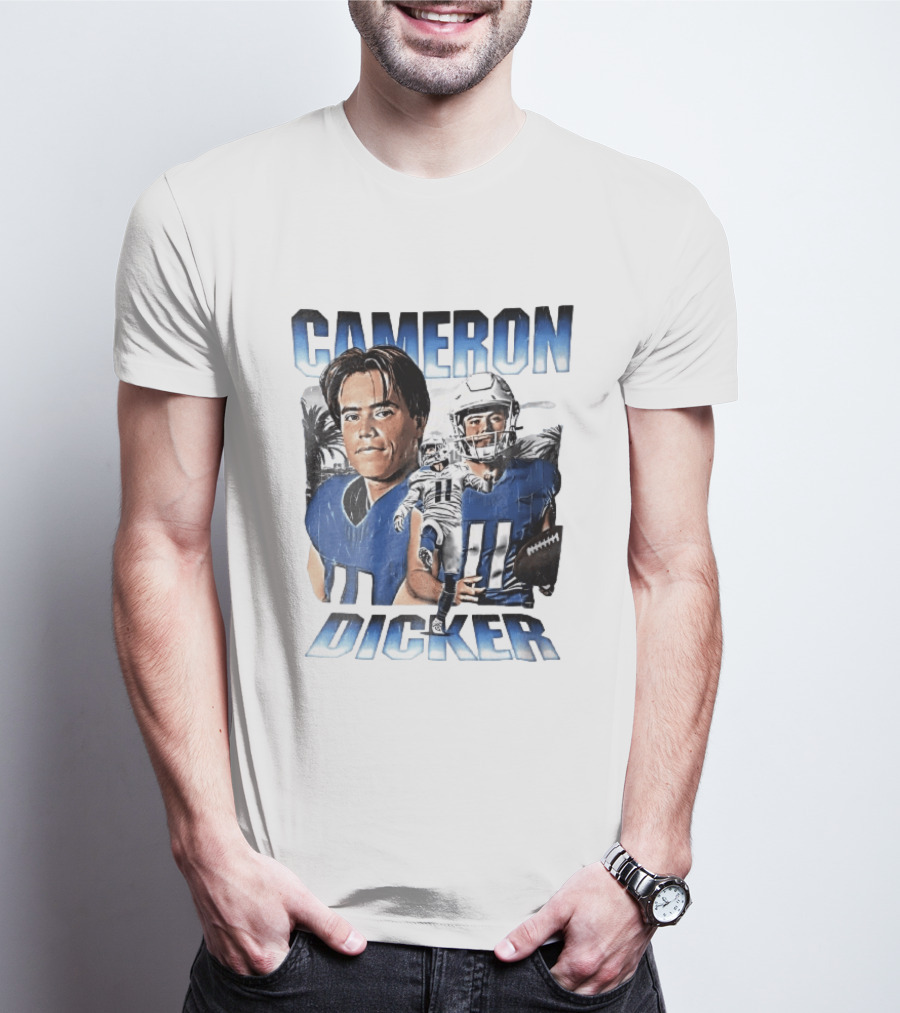 Cameron Dicker Football Palm Trees Player Portraits Kicking Bootleg T-Shirt