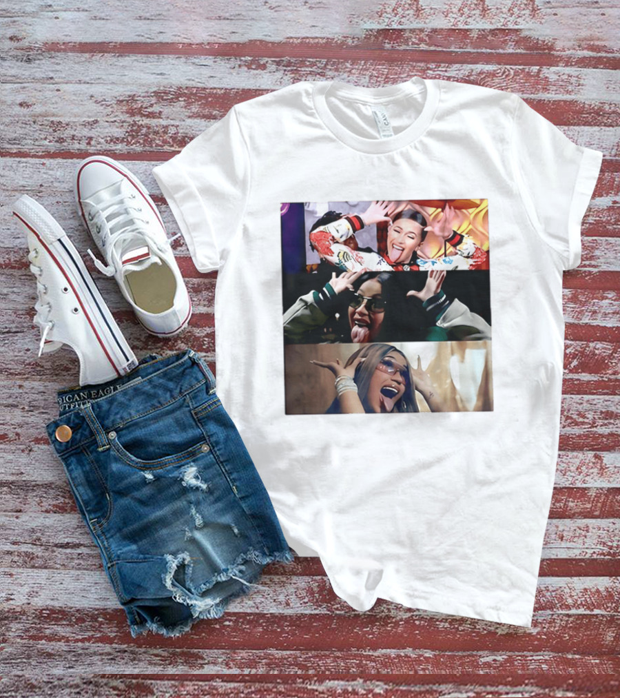 Cardi B Fun Iconic Expressions Collage T-Shirt