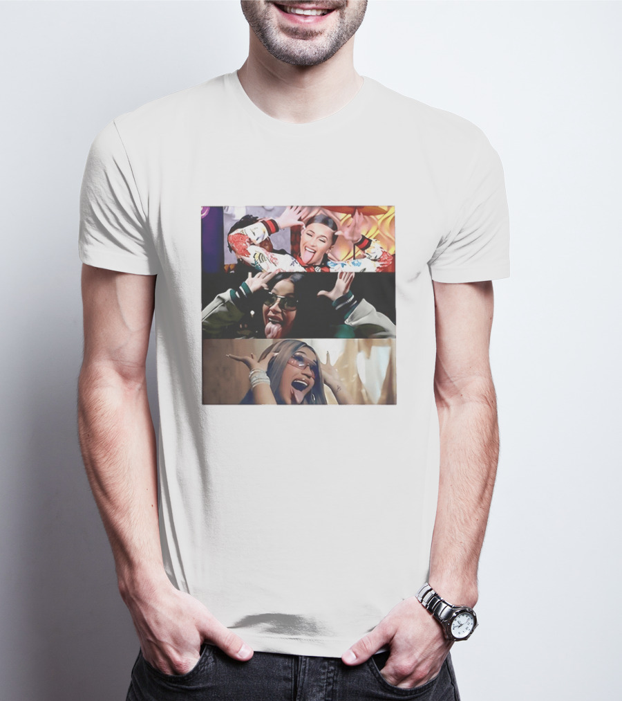 Cardi B Fun Iconic Expressions Collage T-Shirt