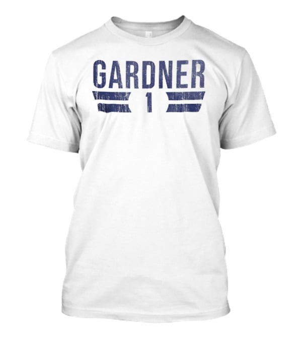 Gardner 1 Distressed Blue Block Horizontal Stripes T-Shirt