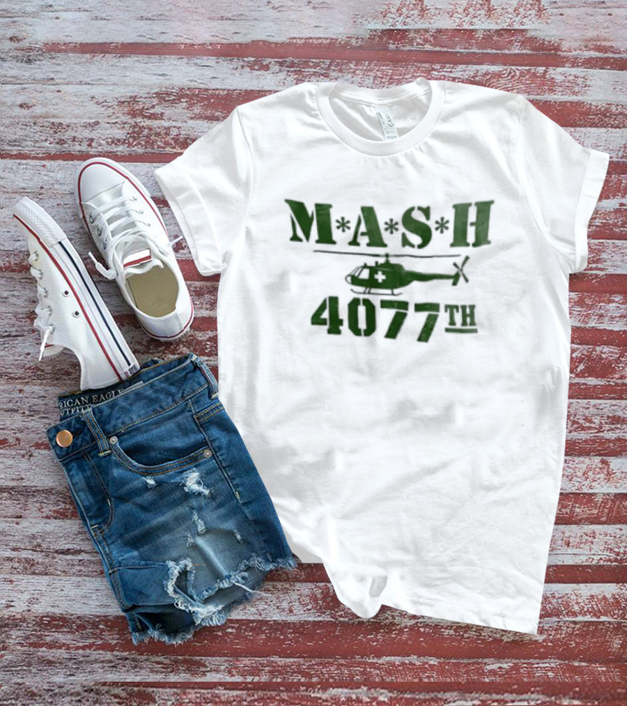 MASH 4077th Helicopter Classic TV Series Military T-Shirt