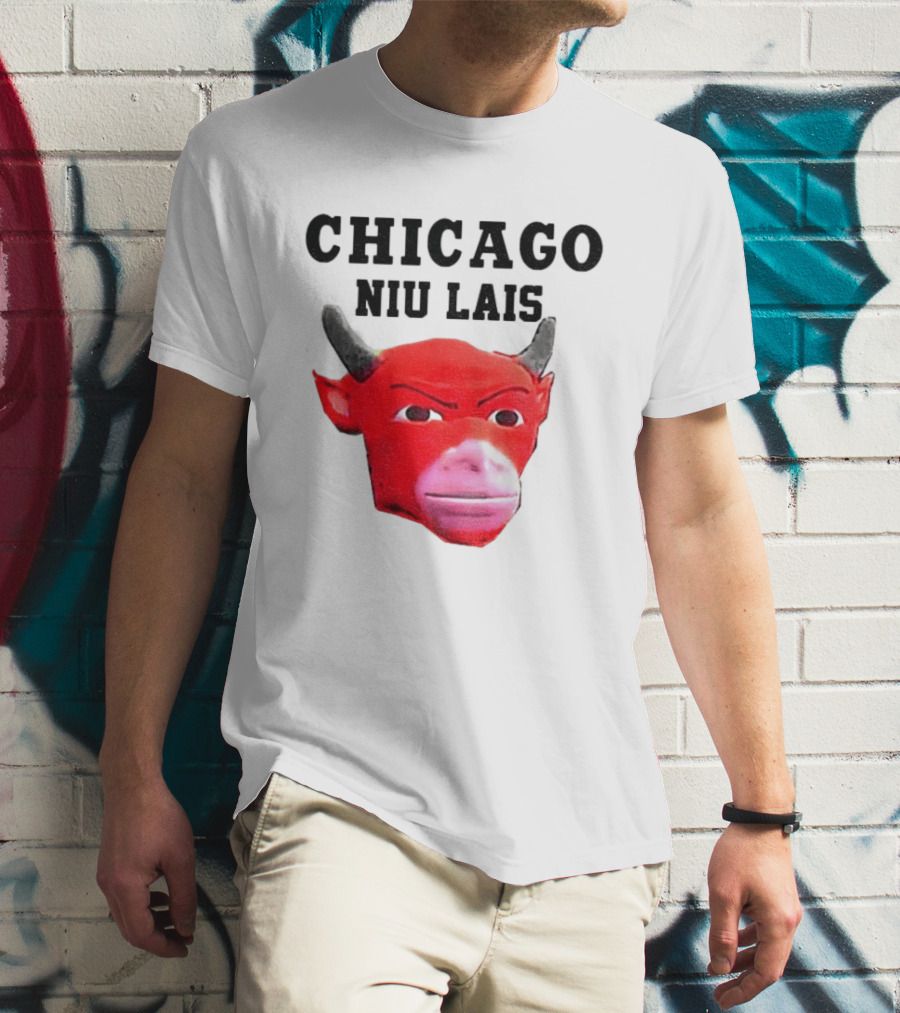 Chicago Bulls Niu Lais Red Bull Head T-Shirt