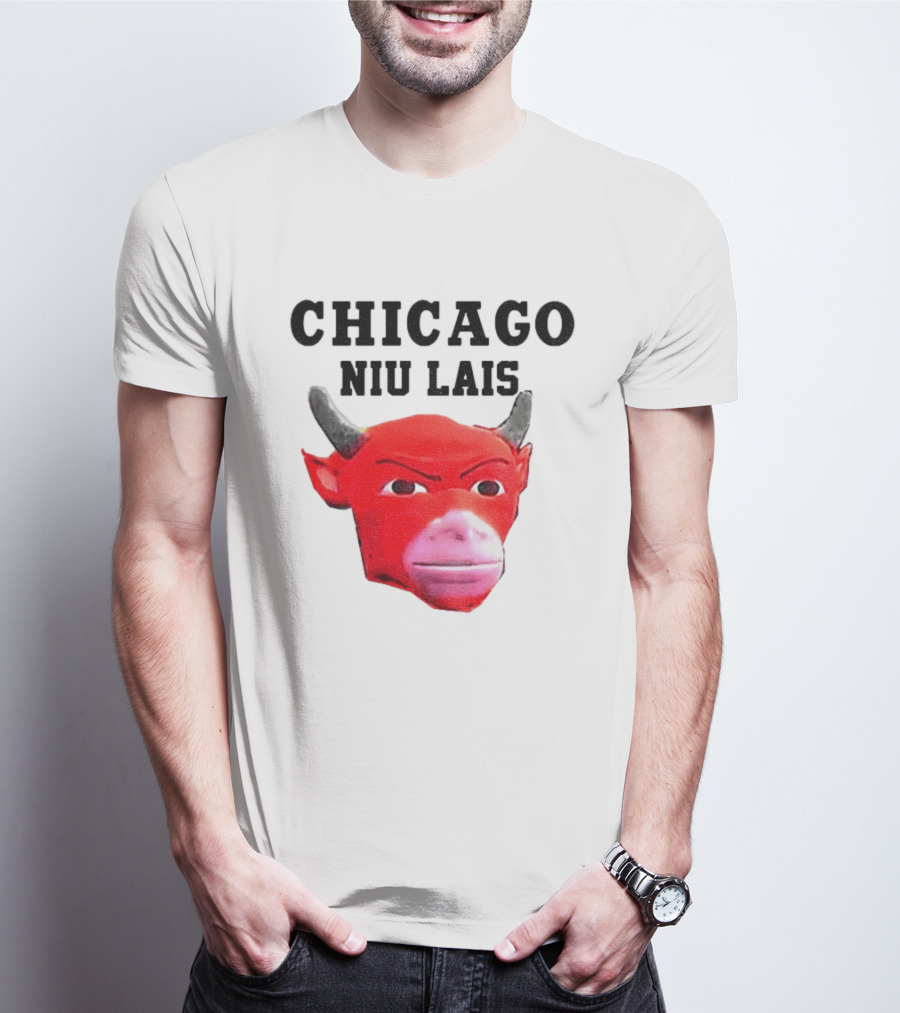 Chicago Bulls Niu Lais Red Bull Head T-Shirt