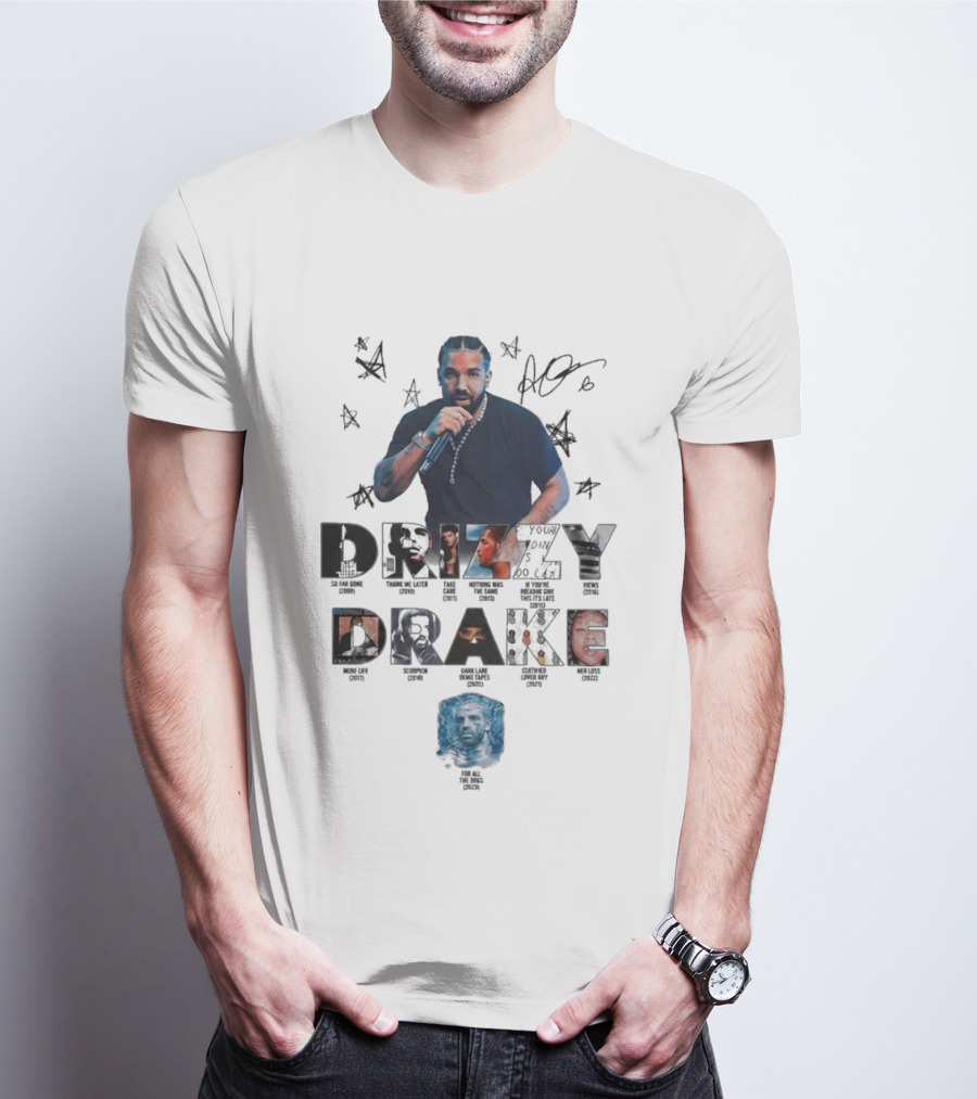 Drake Drizzy Album Titles Collage Hip Hop Artist Montage T-Shirt