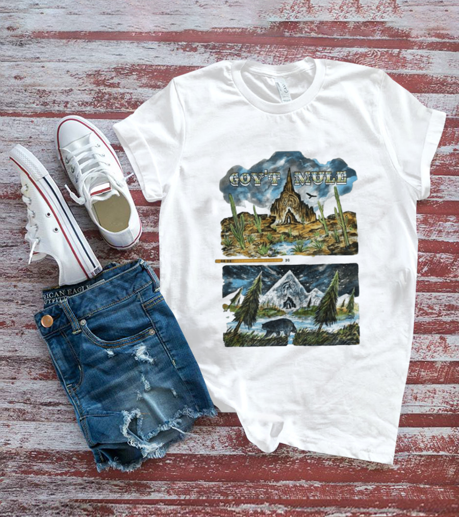 Govt Mule Two Night Kicking In Your Stall 2026 Santa Fe Aug 22 Vail Aug 23 Desert Scene Bear Mountain T-Shirt