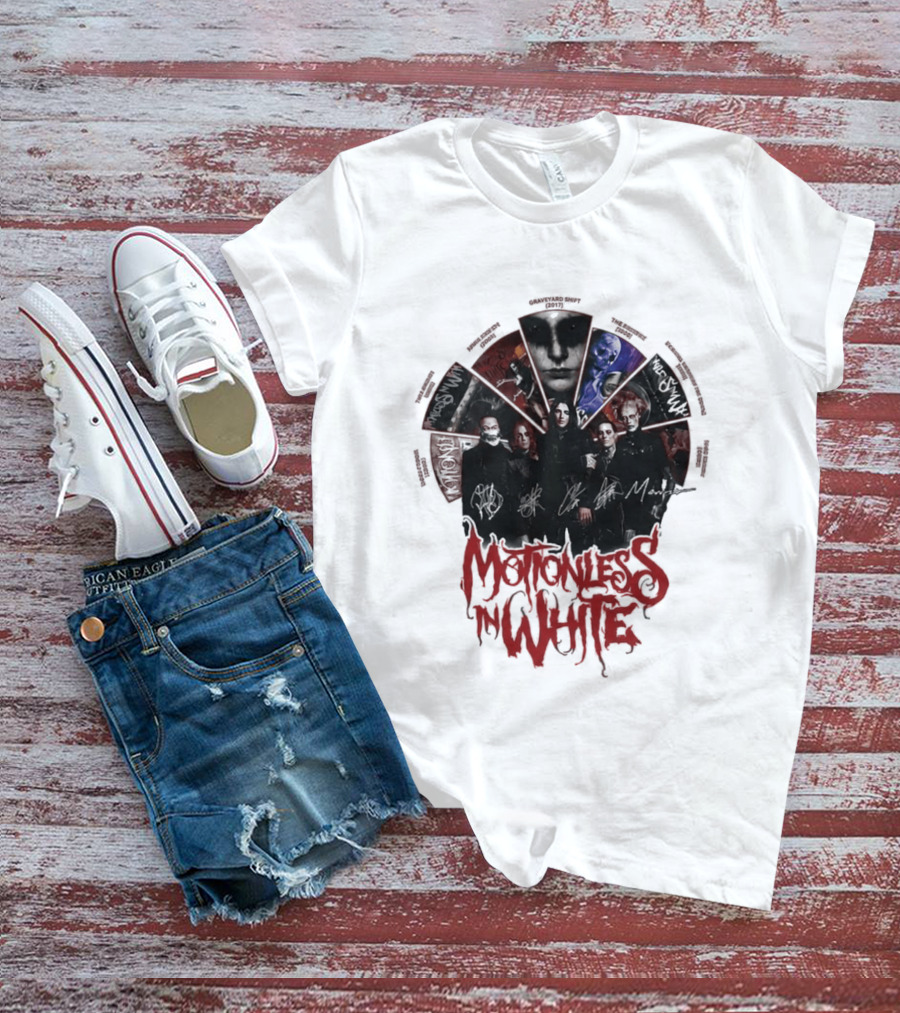 Motionless In White Band Album Art Collage Wheel T-Shirt