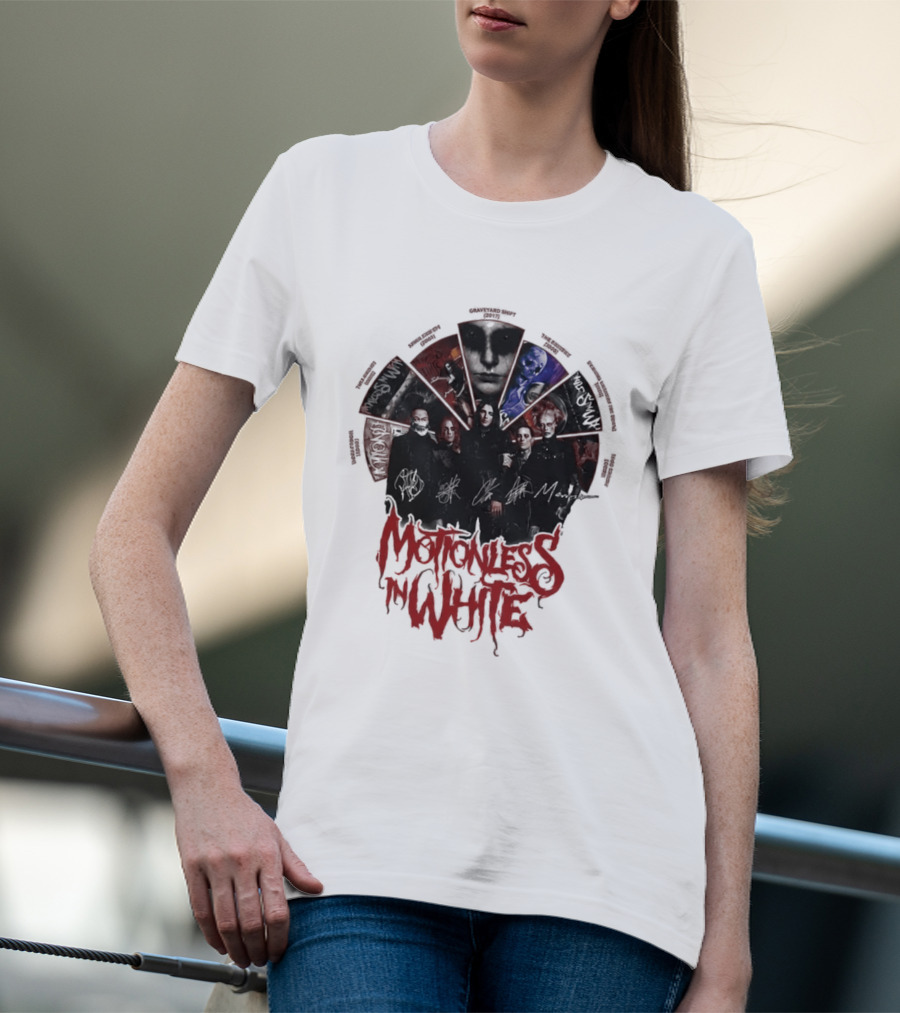 Motionless In White Band Album Art Collage Wheel T-Shirt
