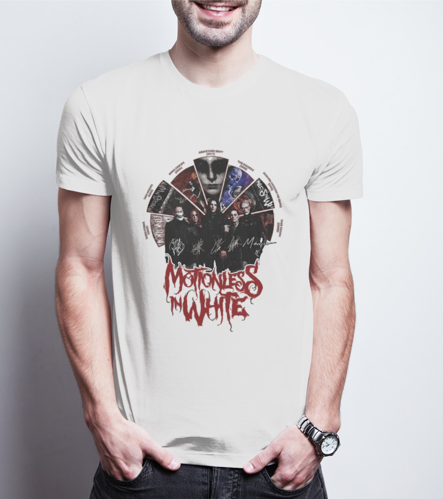 Motionless In White Band Album Art Collage Wheel T-Shirt