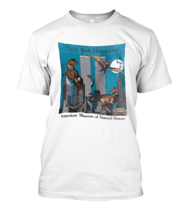 New York Dinosaurs American Museum Of Natural History Twin Towers Scene T-Shirt