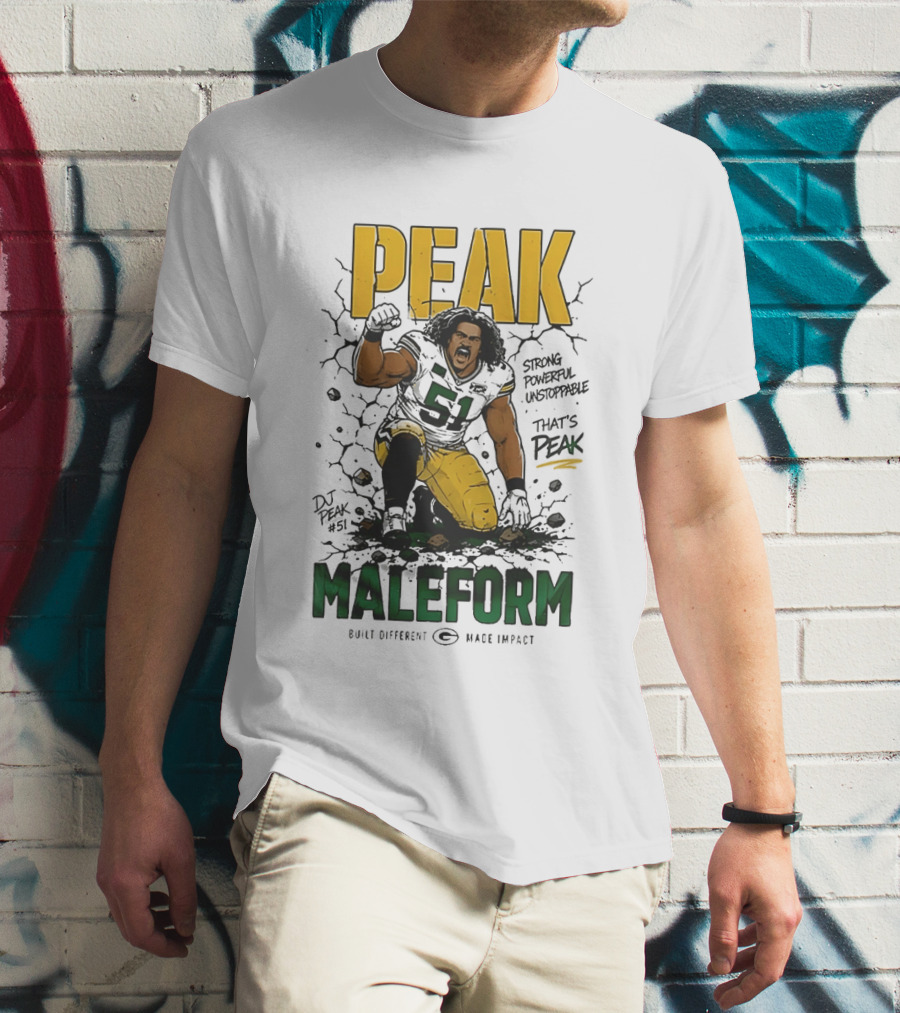 Peak Maleform Green Bay Packers #61 Strong Powerful Unstoppable T-Shirt