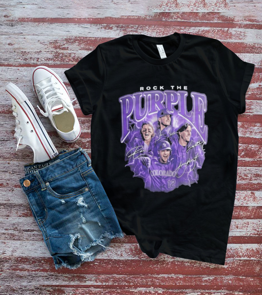 Colorado Rockies Rock The Purple 2026 Team Signatures T-Shirt