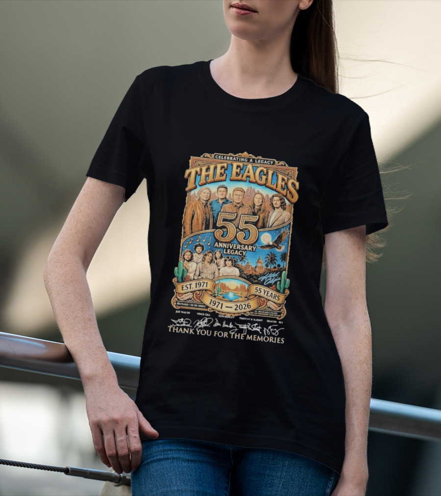 Celebrating A Legacy The Eagles 55 Anniversary 1971 2026 Thank You For The Memories T-Shirt