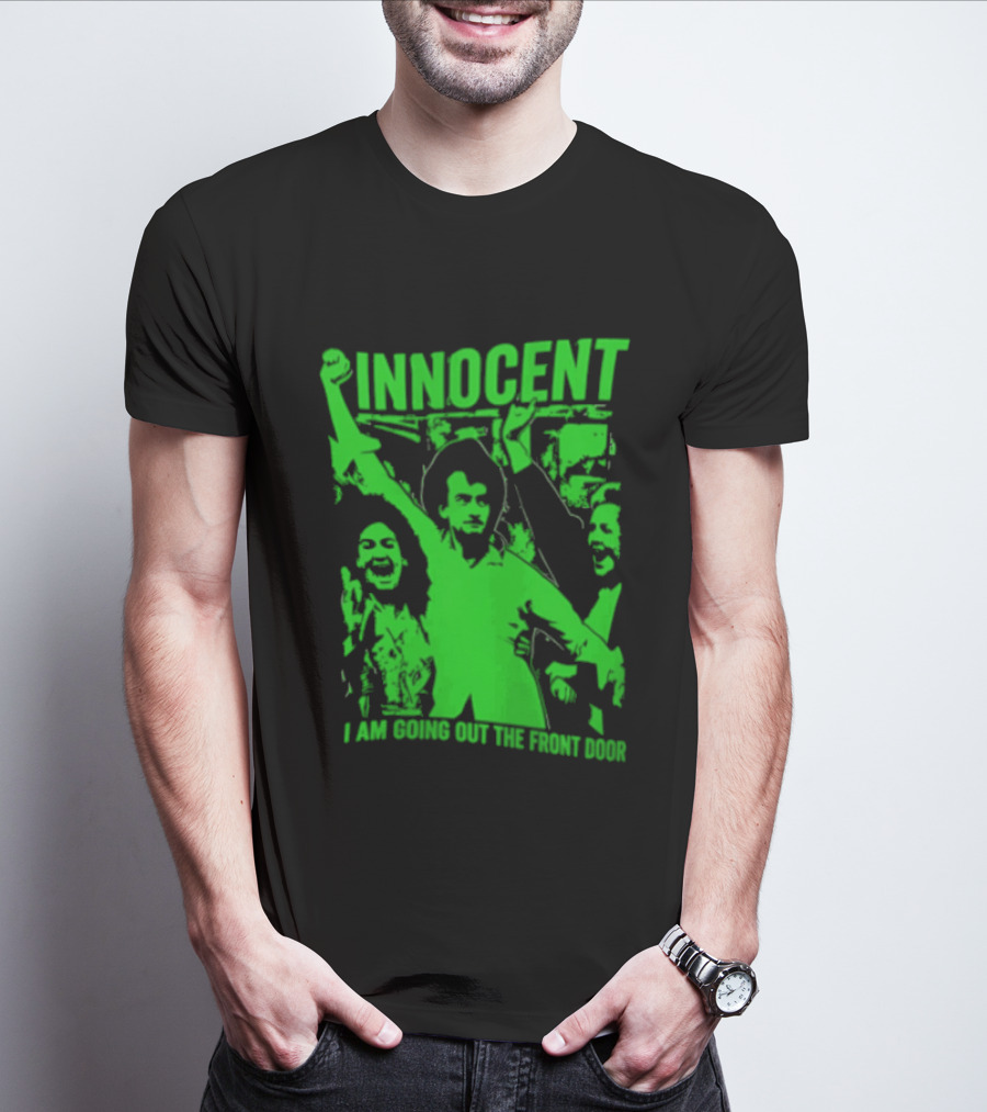 Innocent I Am Going Out The Front Door Retro Style People In Motion T-Shirt