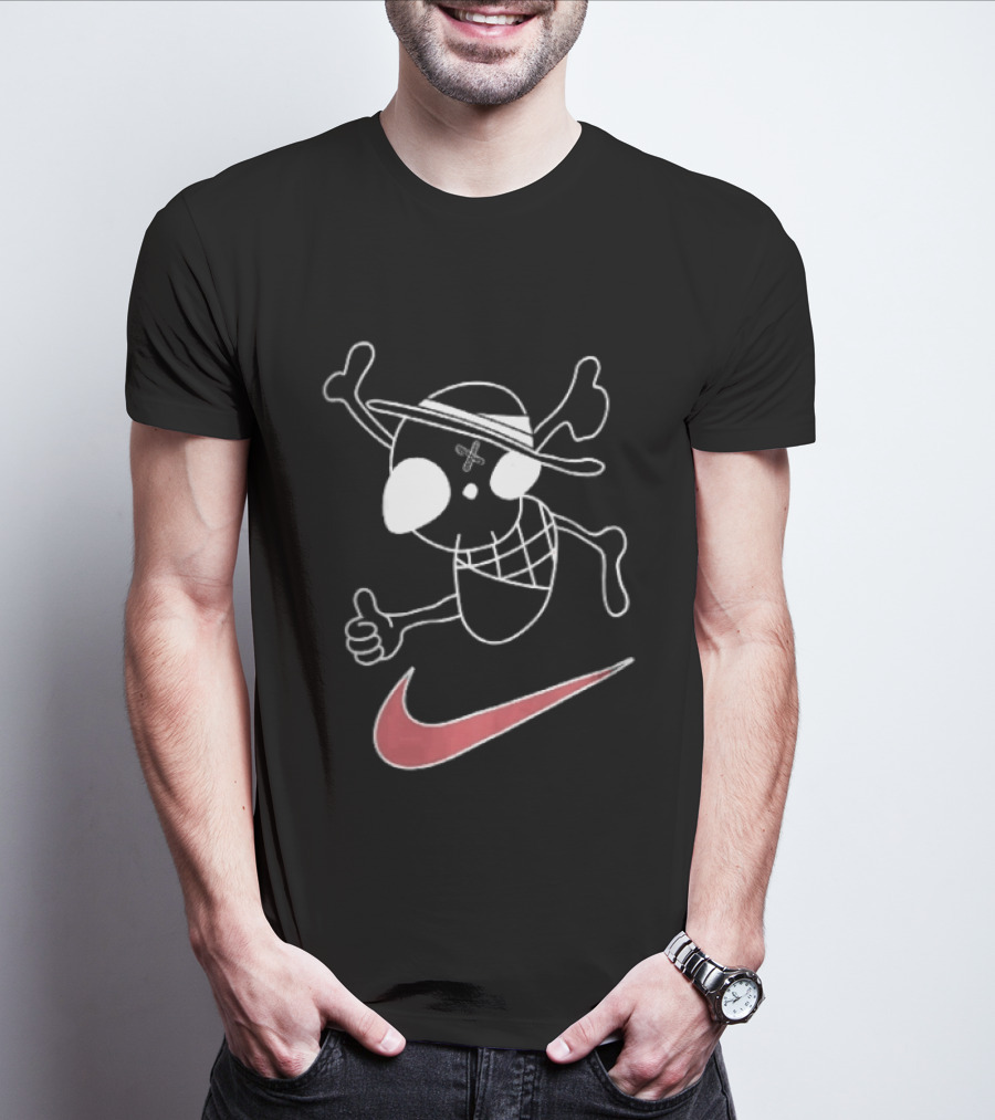 Pirate Straw Hat Skull Thumbs Up Nike T-Shirt