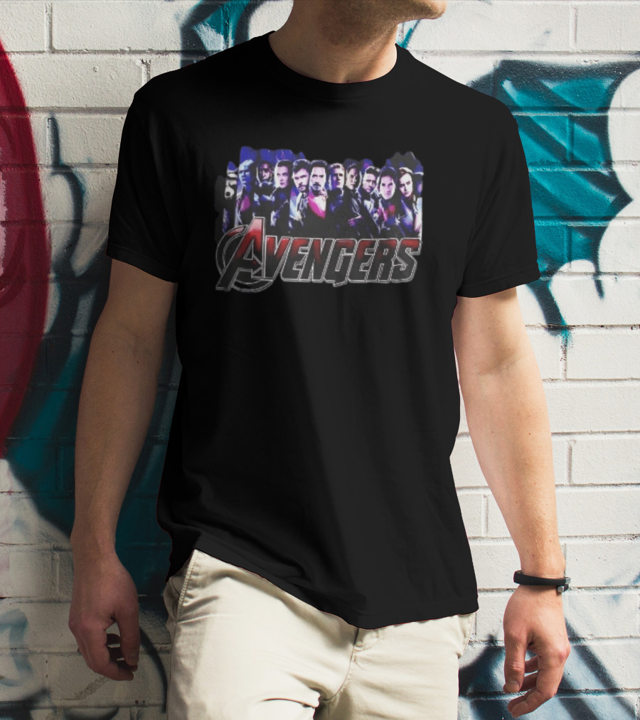 Avengers Film Superhero Cast Panels Collage T-Shirt