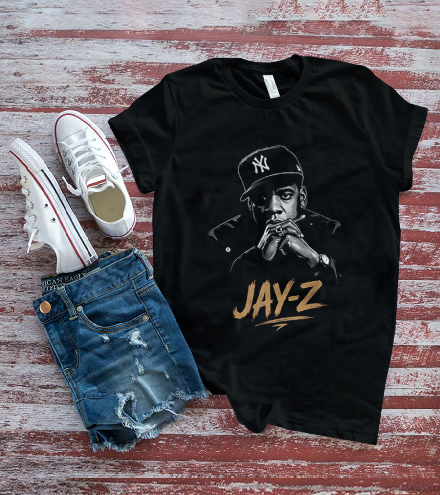 Jay Z Hip Hop Artist Featuring New York Yankees Cap T-Shirt