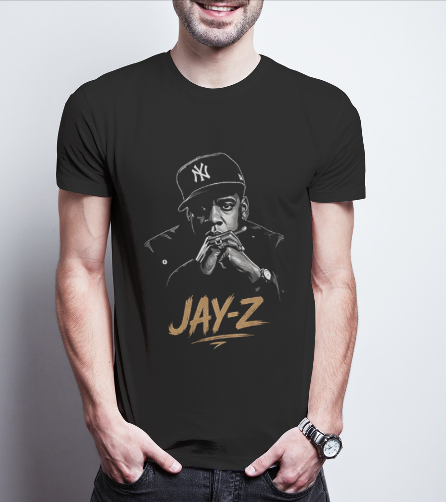 Jay Z Hip Hop Artist Featuring New York Yankees Cap T-Shirt