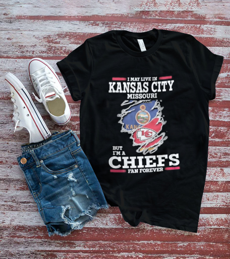 Kansas City Missouri Chiefs Fan Forever Kansas Seal Torn Skin T-Shirt