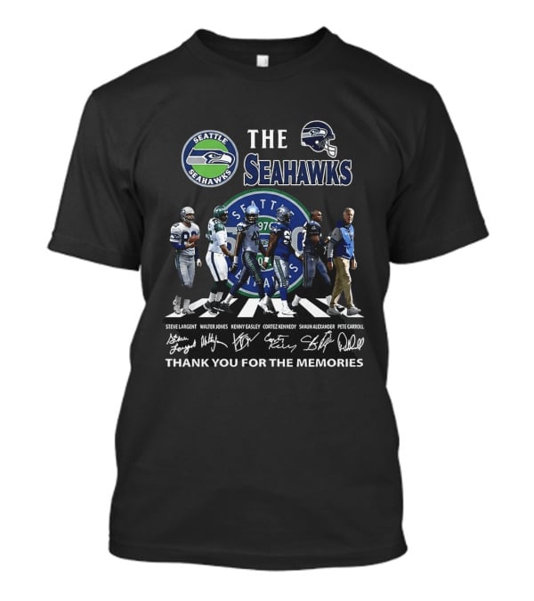 Seattle Seahawks Legends Signatures Walking Abbey Road Thank You For The Memories T-Shirt