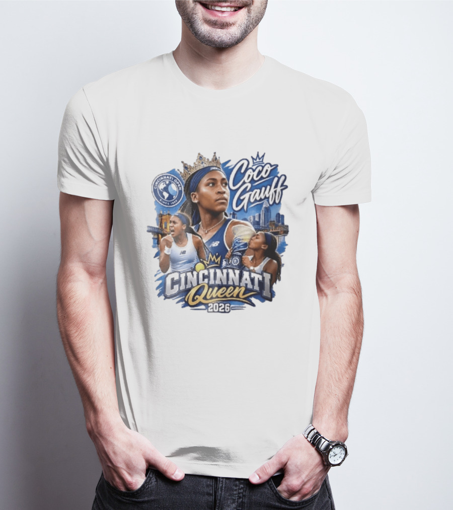 Coco Gauff Cincinnati Queen 2026 Tennis Champion Crowned Skyline T-Shirt