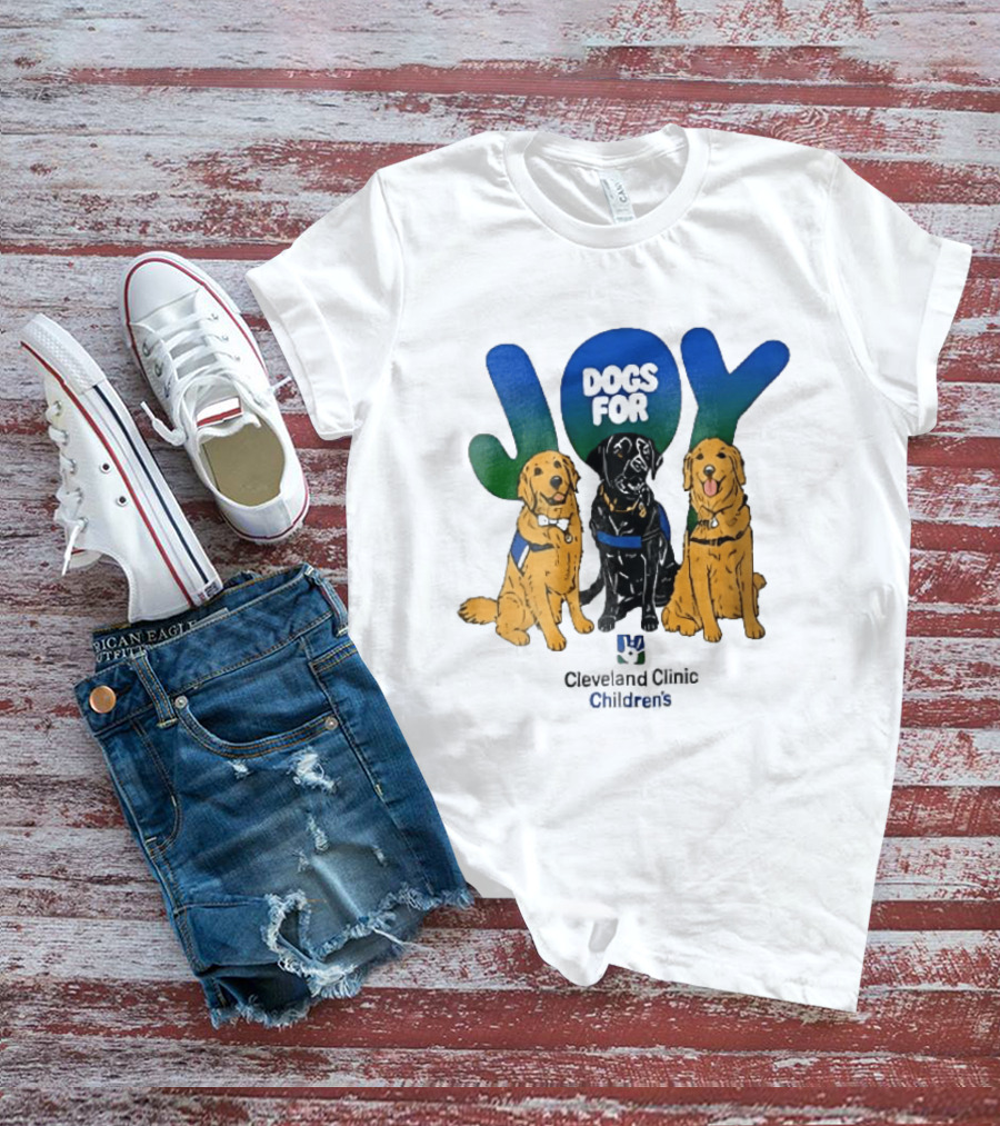 Cleveland Clinic Children's Dogs For Joy Golden Retrievers Black Lab Cartoon T-Shirt
