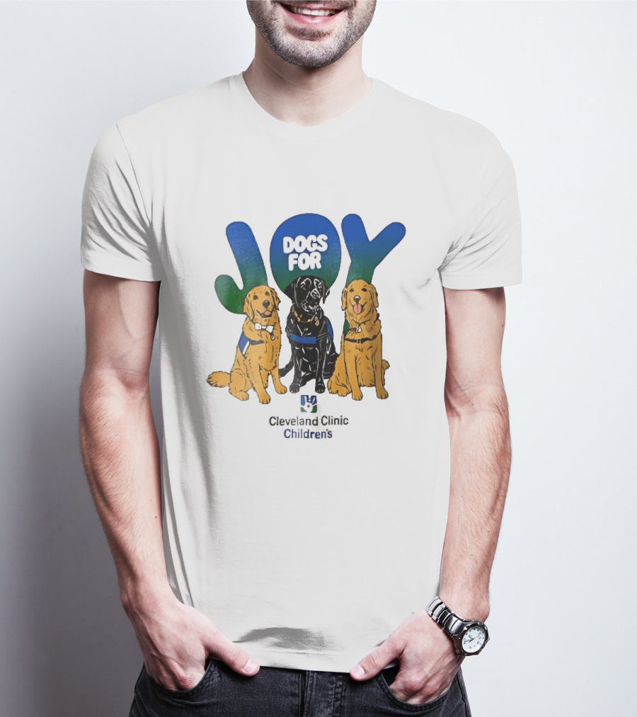 Cleveland Clinic Children's Dogs For Joy Golden Retrievers Black Lab Cartoon T-Shirt