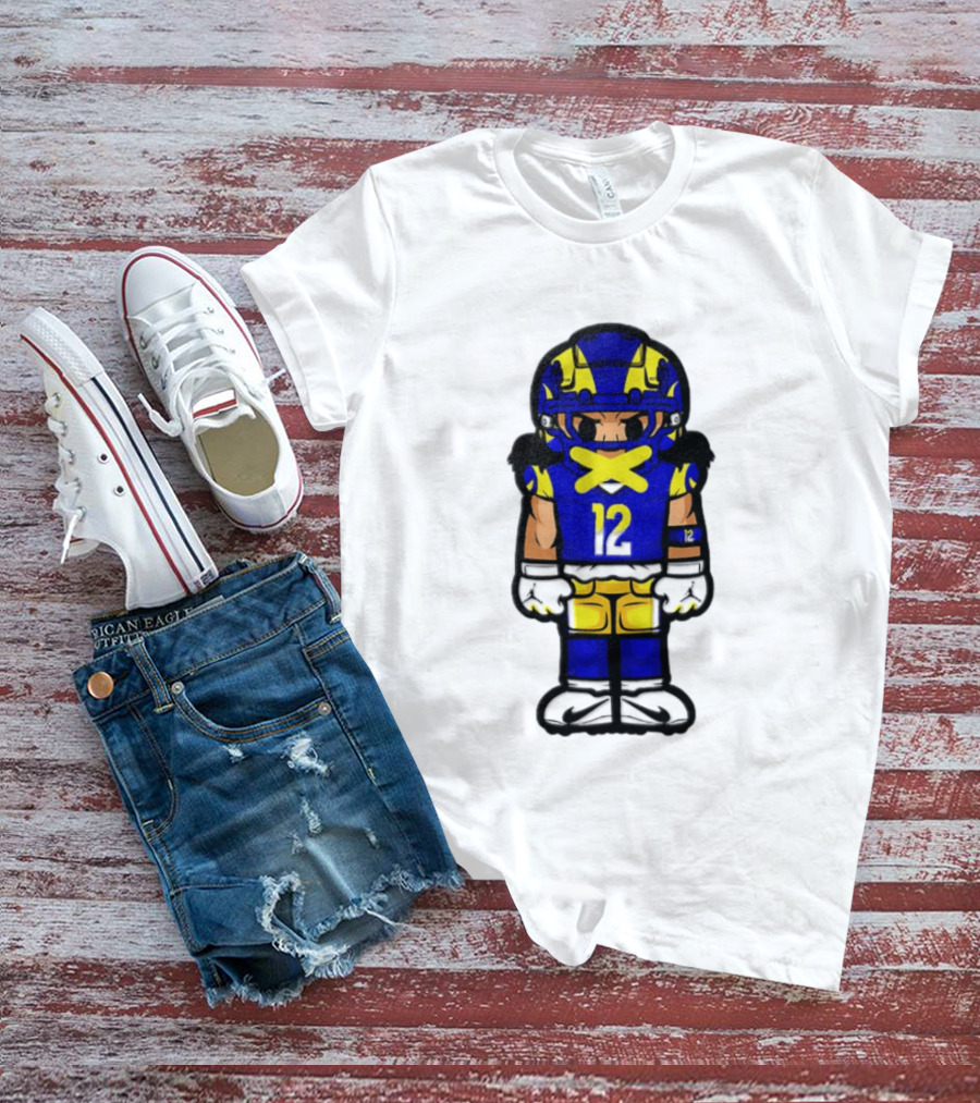 Los Angeles Rams Puka Nacua No 12 Chibi Character Football Player T-Shirt