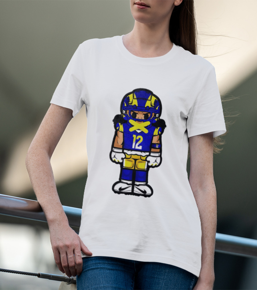 Los Angeles Rams Puka Nacua No 12 Chibi Character Football Player T-Shirt