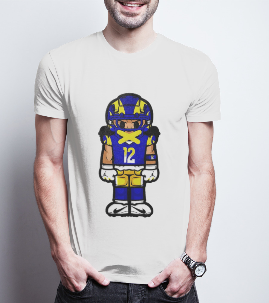 Los Angeles Rams Puka Nacua No 12 Chibi Character Football Player T-Shirt