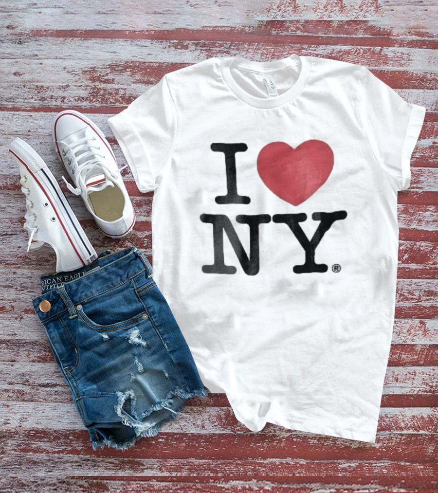 I Love NY Red Heart Black Font T-Shirt