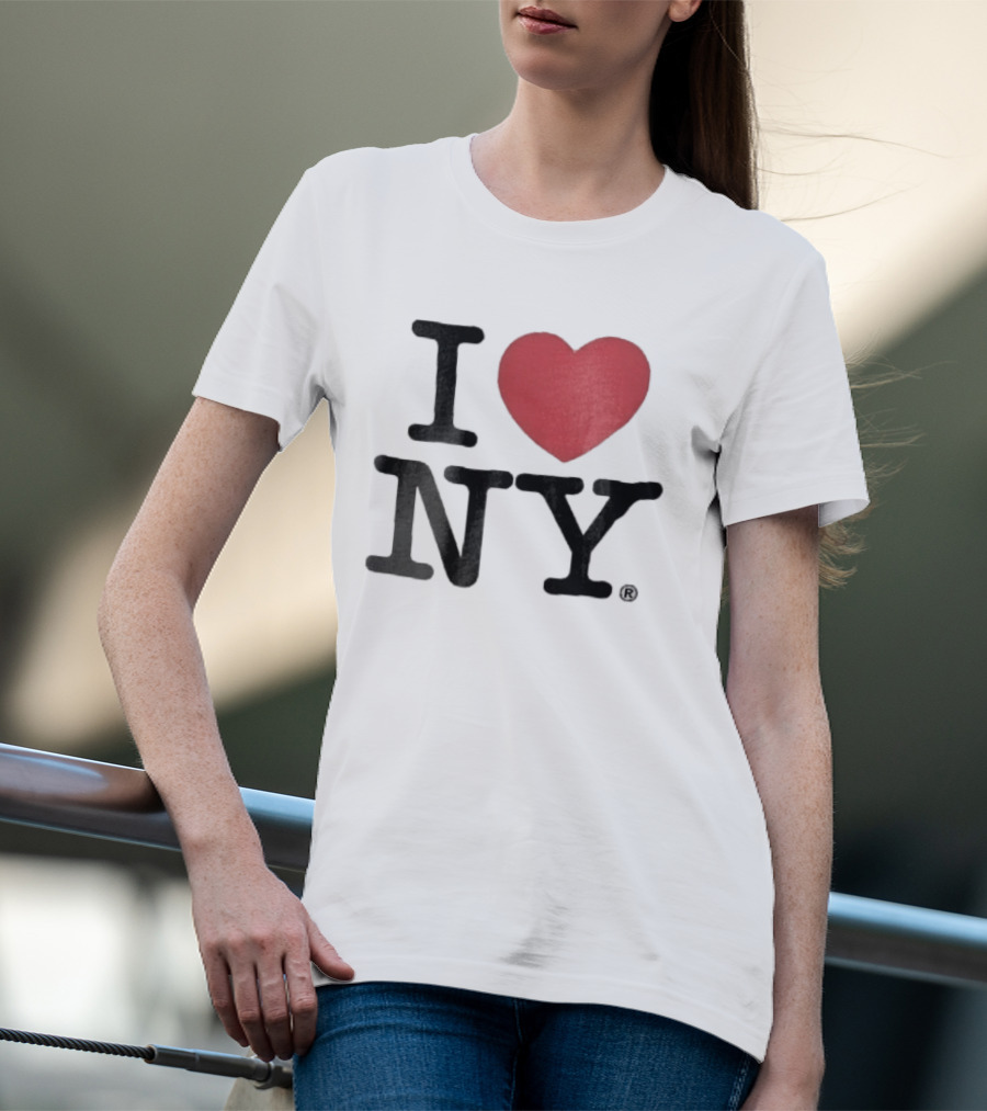 I Love NY Red Heart Black Font T-Shirt