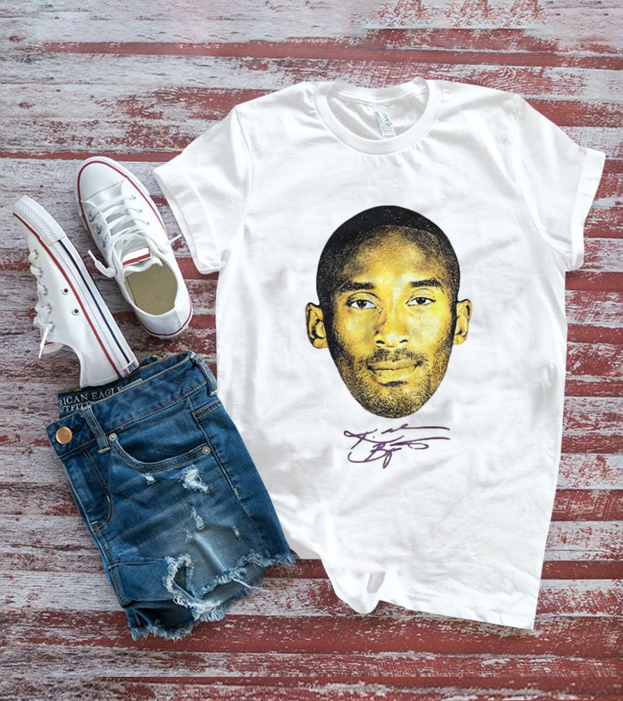 Kobe Bryant Los Angeles Lakers Basketball Legend Face Signature T-Shirt