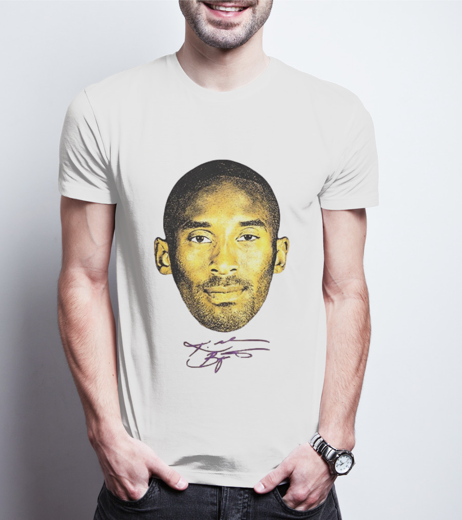 Kobe Bryant Los Angeles Lakers Basketball Legend Face Signature T-Shirt