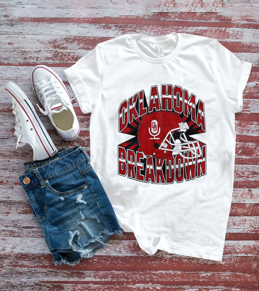 Oklahoma Breakdown Football Helmet OB Podcast T-Shirt