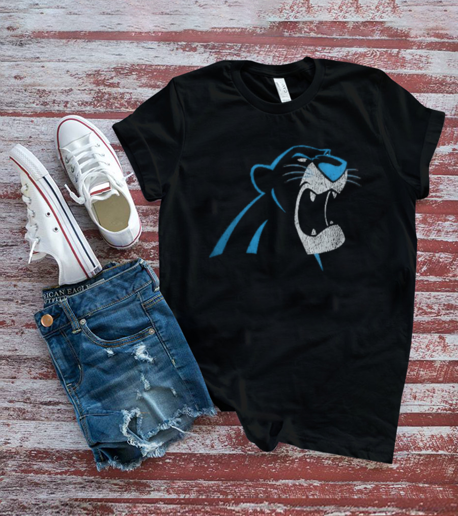 Carolina Panthers Distressed Snarling Panther NFL Team Spirit T-Shirt