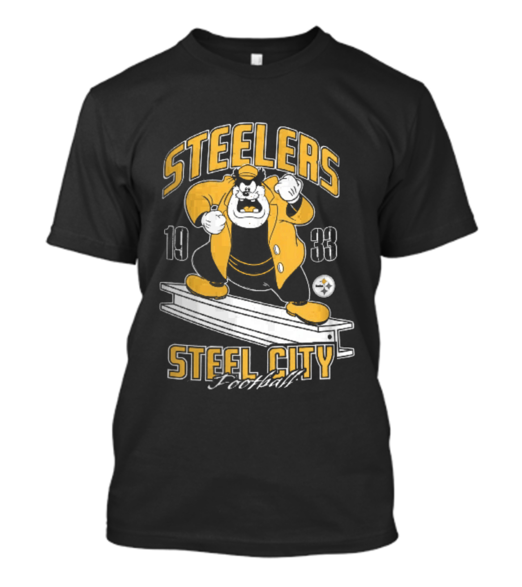 Pittsburgh Steelers 1933 Steel City Football Cartoon Beam T-Shirt