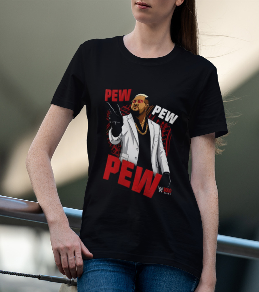 Solo Sikoa Pew Pew WWE Finger Guns White Suit Red Glasses T-Shirt