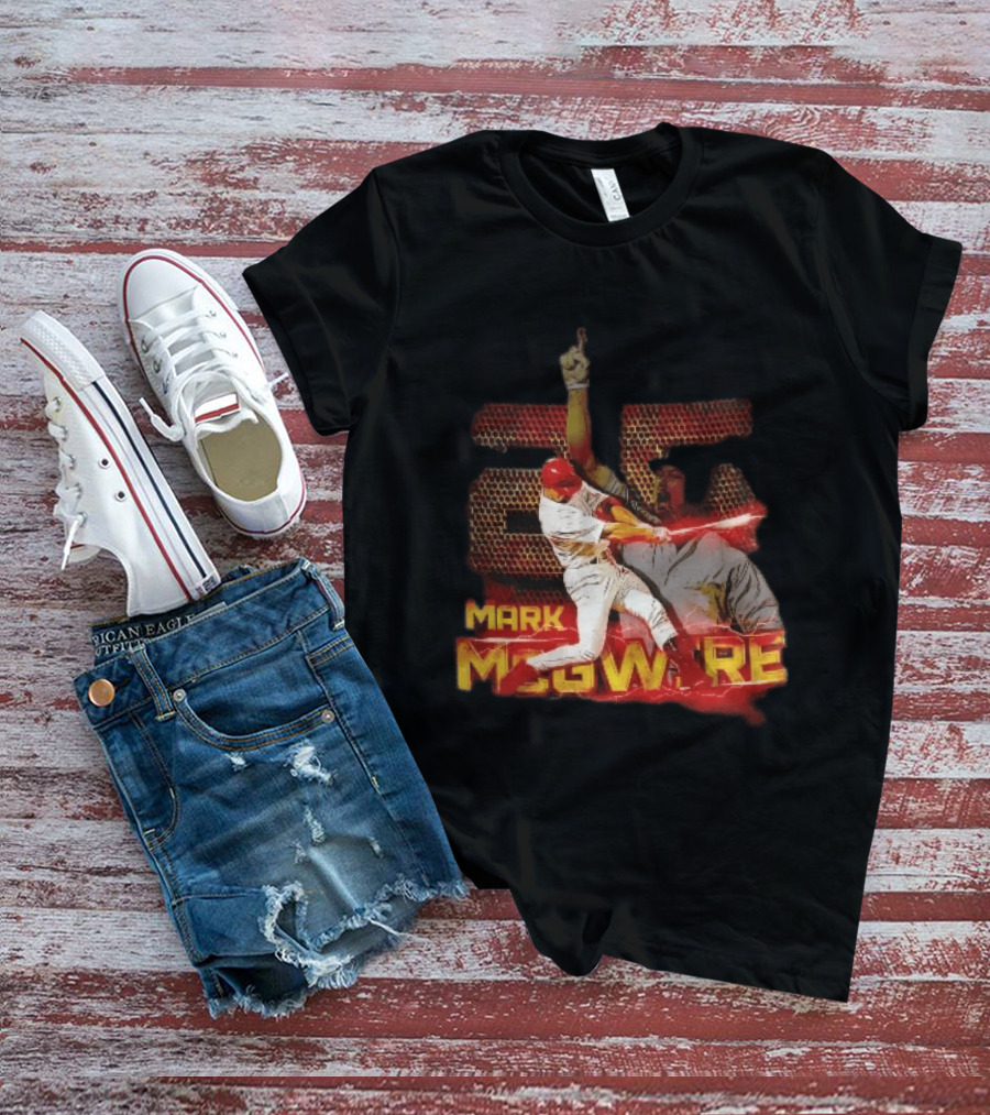 Mark McGwire Baseball Dynamic Red Lightning Swing T-Shirt