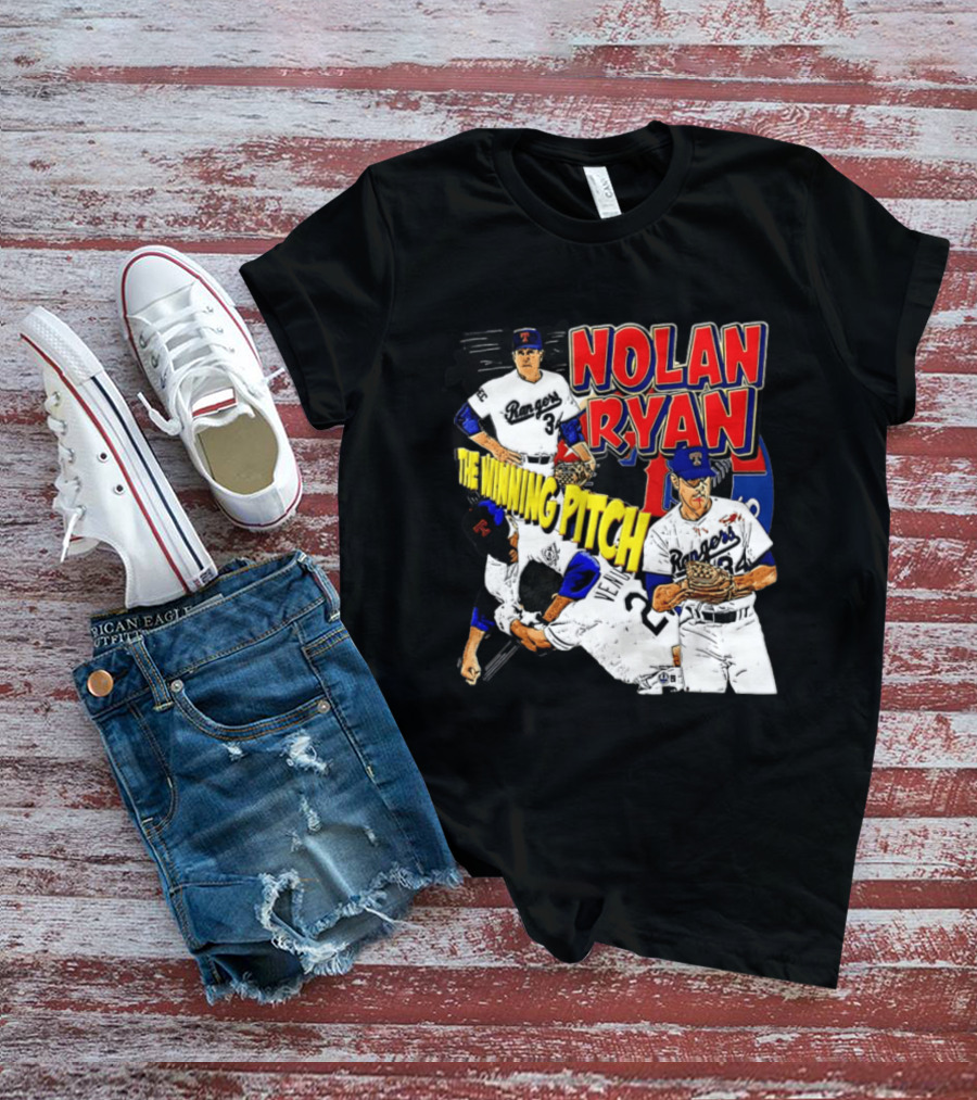 Nolan Ryan Texas Rangers The Winning Pitch Classic Baseball 34 T-Shirt