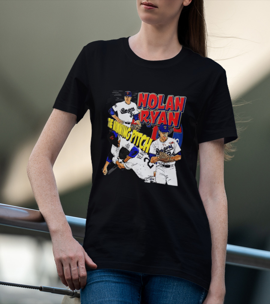 Nolan Ryan Texas Rangers The Winning Pitch Classic Baseball 34 T-Shirt
