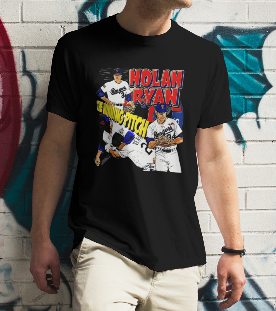 Nolan Ryan Texas Rangers The Winning Pitch Classic Baseball 34 T-Shirt
