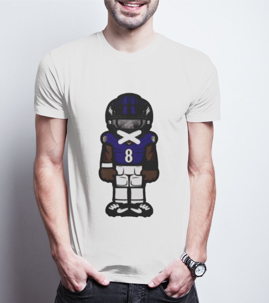 Lamar Jackson Baltimore Ravens Chibi Football 2026 Ravens Jersey Number 8 T-Shirt