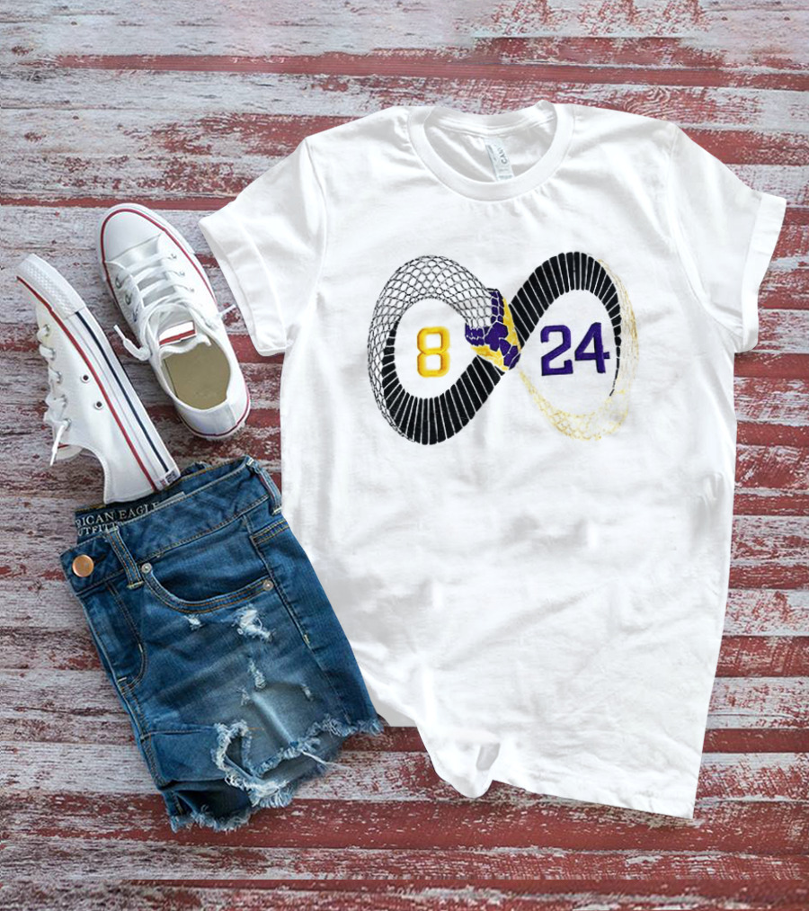 Mamba 8 24 Infinity Kobe Bryant Lakers Basketball Snake Net T-Shirt