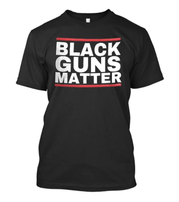 Black Guns Matter Red Horizontal Bars T-Shirt